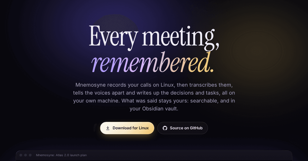 Mnemosyne (meeting recorder) preview