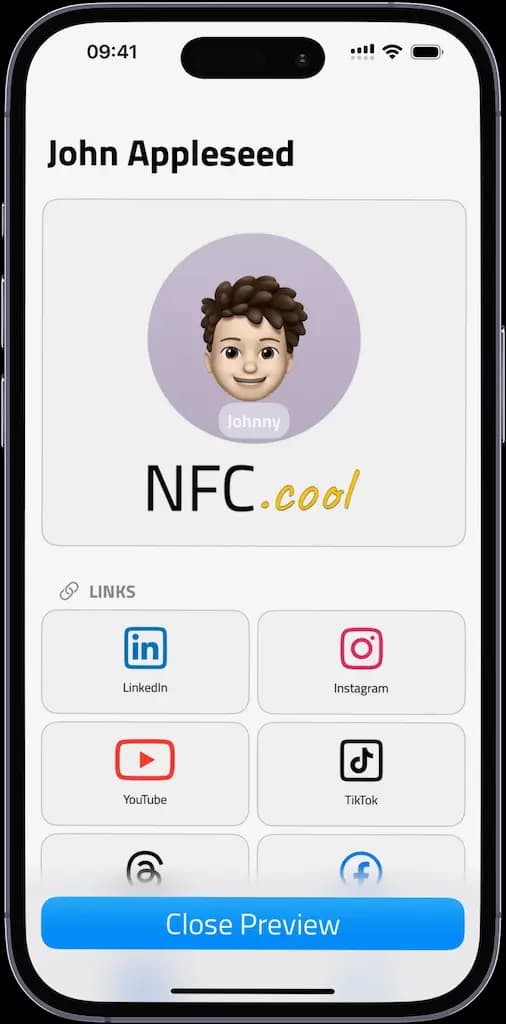 NFC.cool Business Card Maker preview