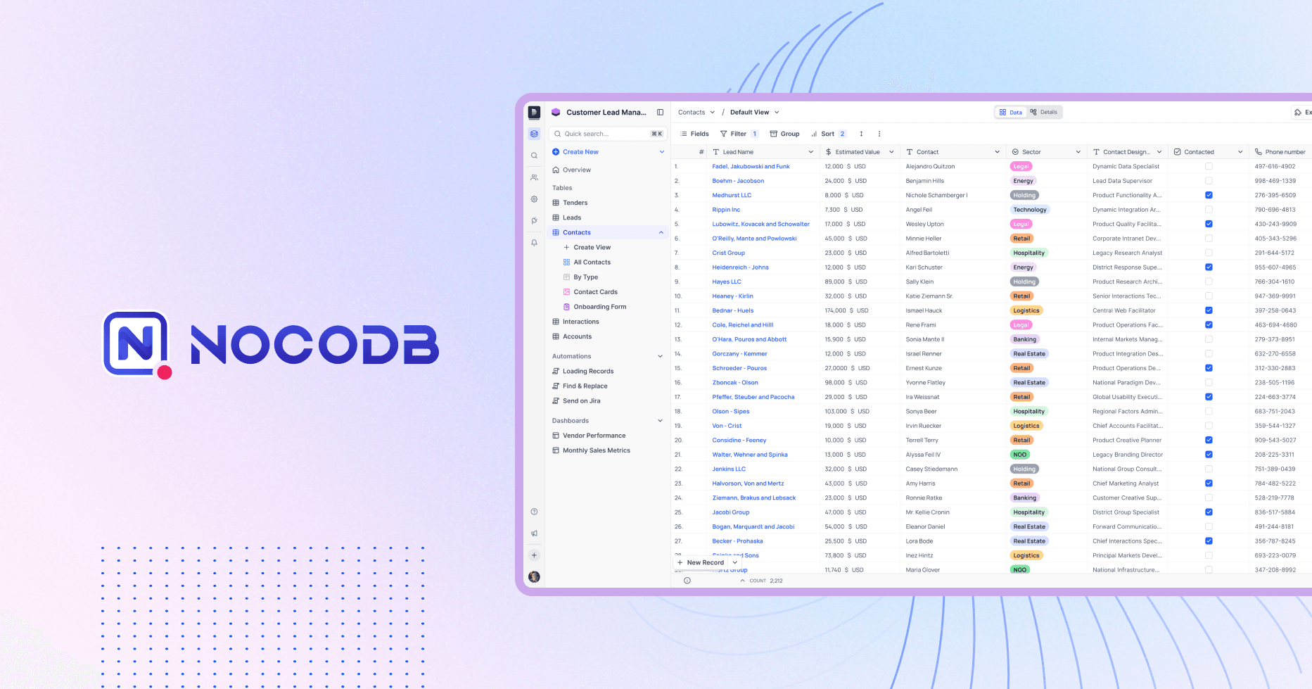 NocoDB preview